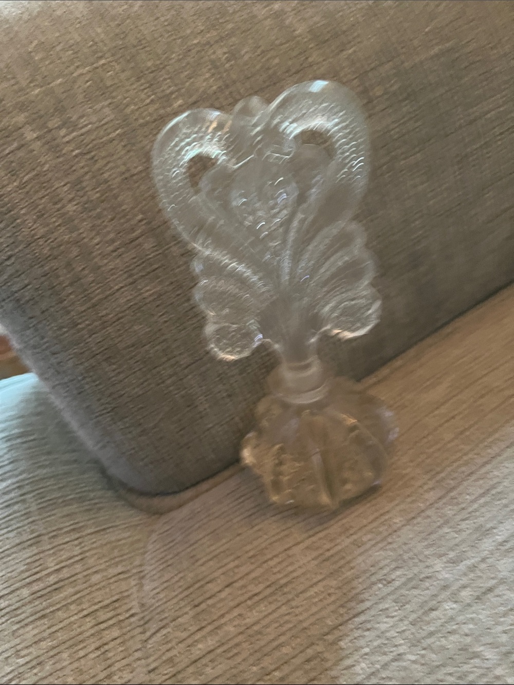 Vintage Clear Decorative Glass Accent Perfume  bottle